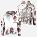 FUNSTUFFPRINT Personalized Skull Couple 3D All Over Hoodie You And Me We Got This Rose 3D Hoodie and Zip Hoodie
