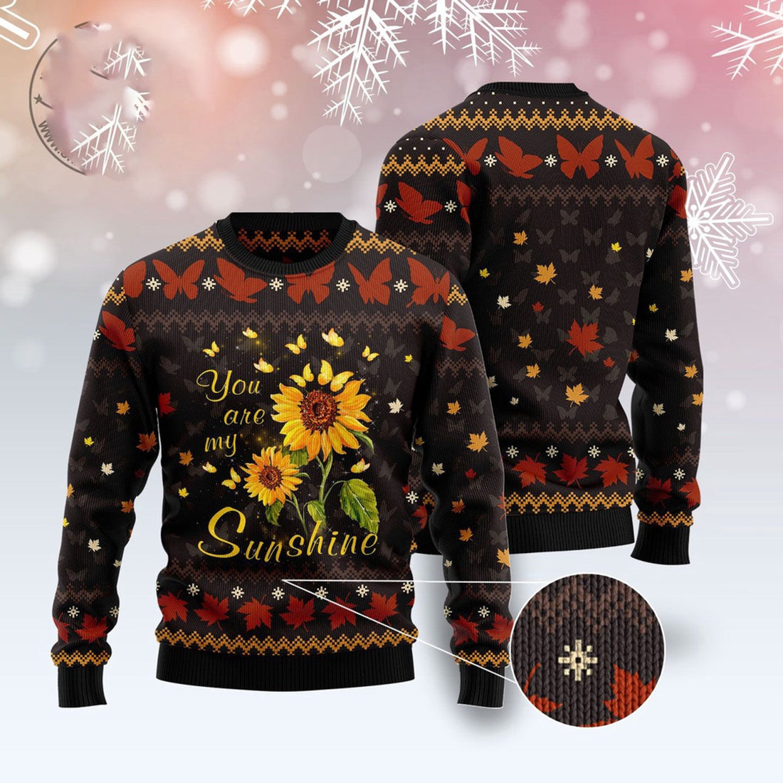 FUNSTUFFPRINT You Are My Butterfly Sunshine Ugly Christmas Sweater, Christmas Sweater, Ugly Sweater, Funny Xmas Sweaters Ugly Sweater