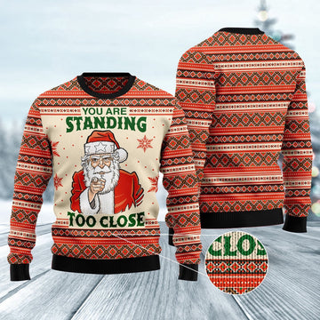 FUNSTUFFPRINT You Are Standing Too Close Ugly Christmas Sweater, Christmas Sweater, Ugly Sweater, Funny Xmas Sweaters Ugly Sweater