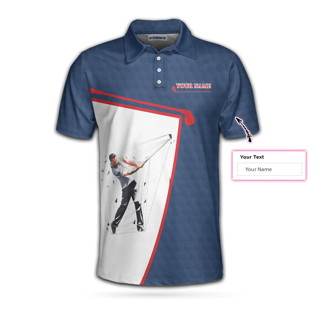 Custom Your Hole Is My Goal Custom Polo Shirt, White And Blue Golf Sayings Shirt, Personalized Golf Gift Idea - Perfect Gift For Men