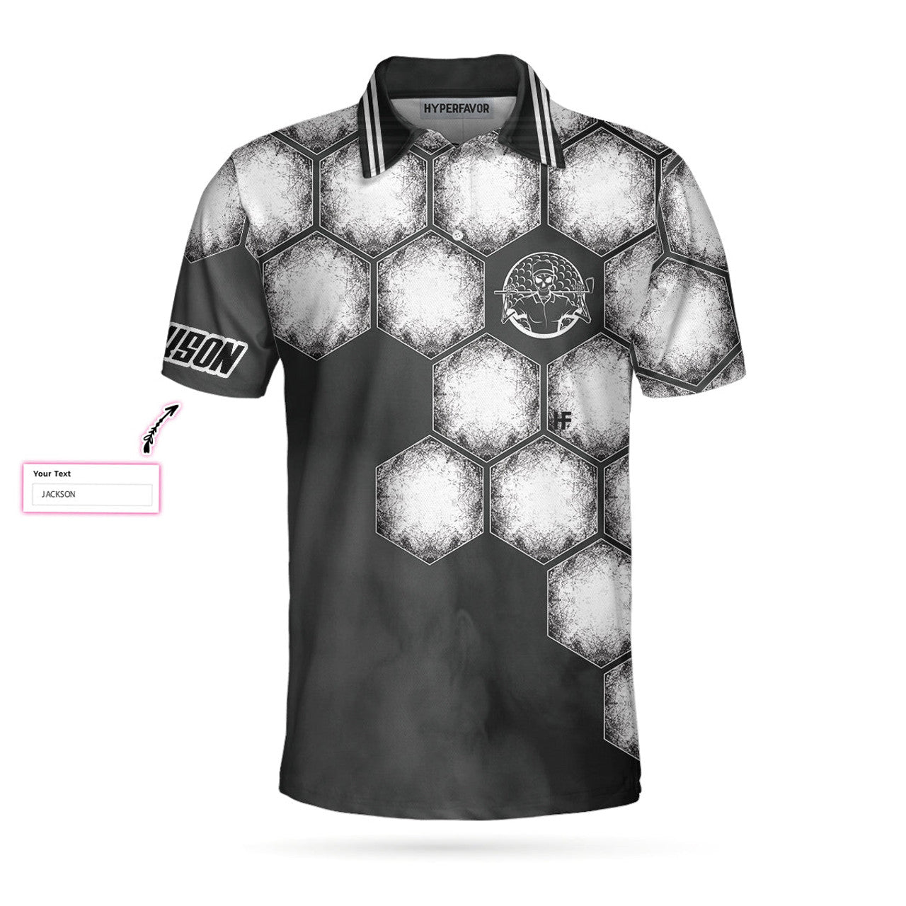 Custom Your Hole Is My Goal Golf Ball Custom Polo Shirt, Personalized Golf Ball Shirt For Men, Black And White Golf Shirt - Perfect Gift For Men