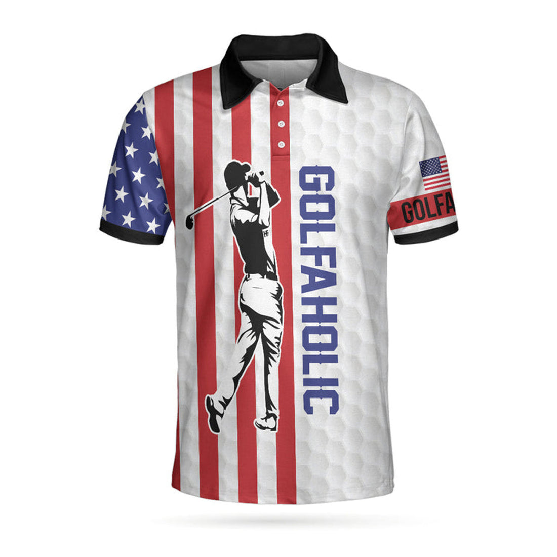Your Hole Is My Goal Golfaholic American Flag Polo Shirt, Patriotic Golf Shirt For Men