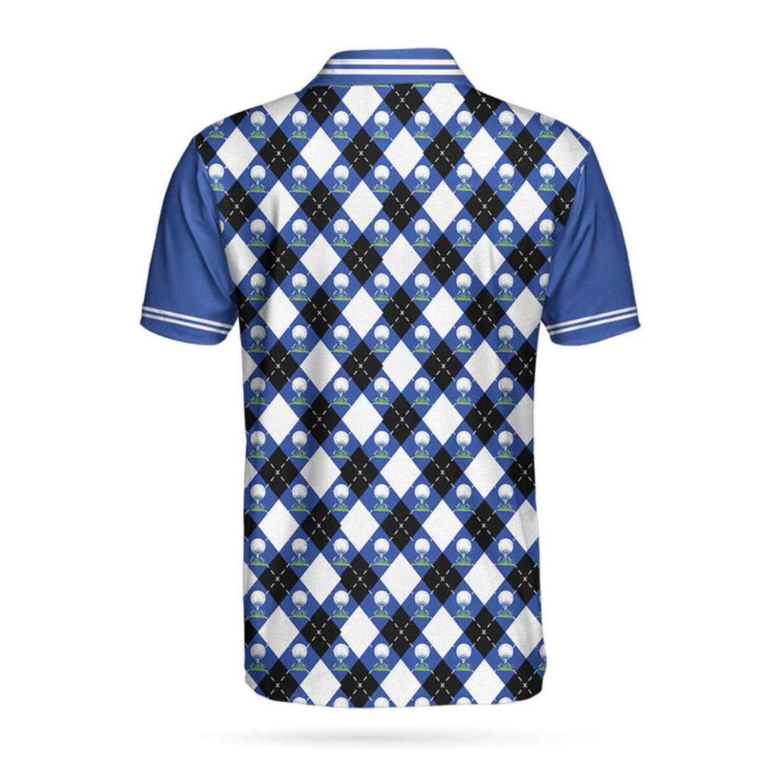 Your Hole Is My Goal Remastered Short Sleeve Golf Polo Shirt, Blue Argyle Pattern Polo Shirt, Best Golf Shirt For Men