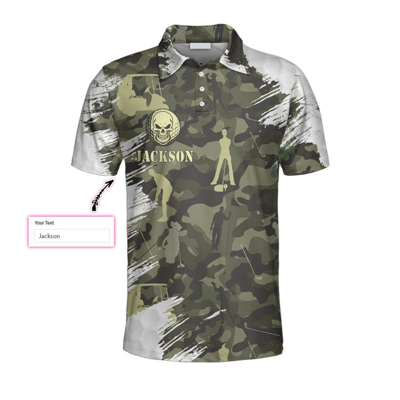 Custom Your Hole Is My Goal Skull Golfer Custom Polo Shirt, Personalized Golf Shirt For Men