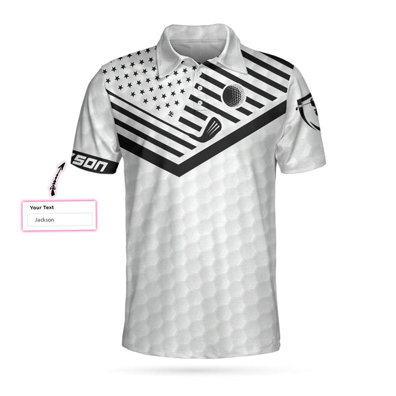 Custom Your Hole Is My Goal White Ver Custom Polo Shirt, Personalized White American Flag Polo Shirt, Best Golf Shirt For Men
