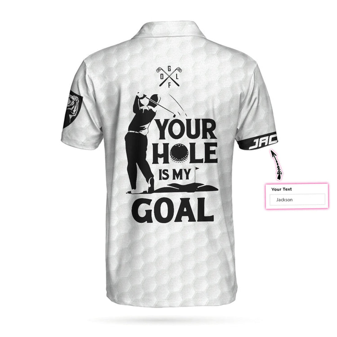 Custom Your Hole Is My Goal White Ver Custom Polo Shirt, Personalized White American Flag Polo Shirt, Best Golf Shirt For Men