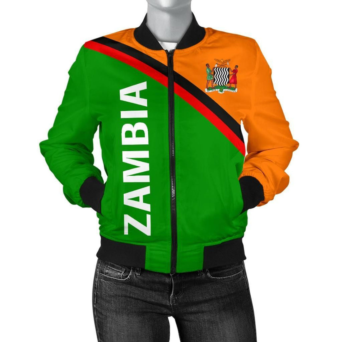 FUNSTUFFPRINT Zambia Unisex 3D Bomber Jacket