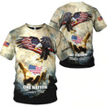 FUNSTUFFPRINT One Nation Under God American Flag Ealge God Hand All Over PrinT-Shirt, United States Eagle Under God 3D Jacket 3D T-shirt