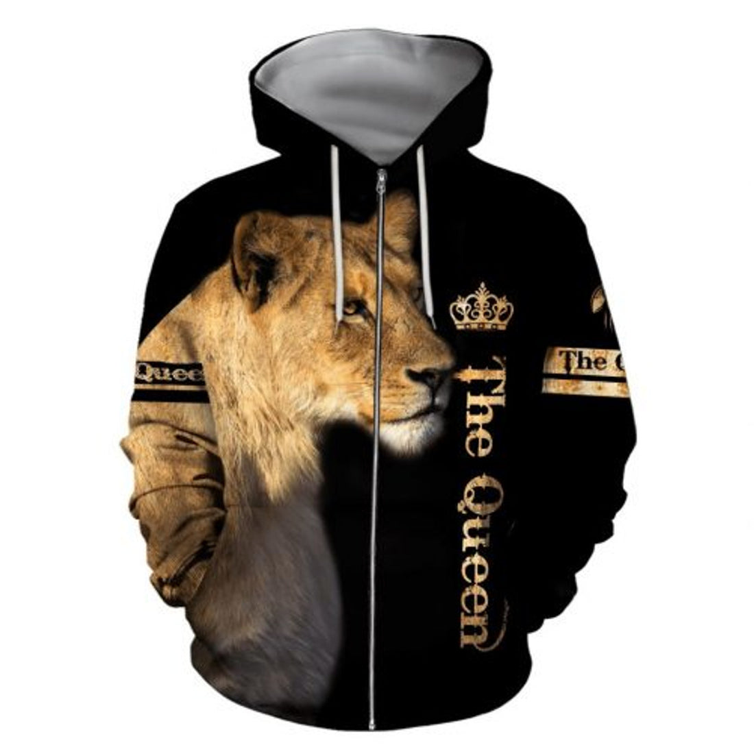FUNSTUFFPRINT Lion Hoodie The Queen 3D Hoodie and Zip Hoodie
