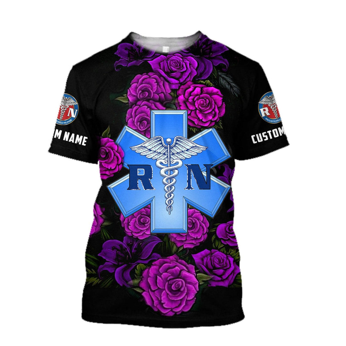 FUNSTUFFPRINT 3D All Over Print Nurse Shirt, Premium Nurse Personalized Name Unisex Shirts 3D T-shirt