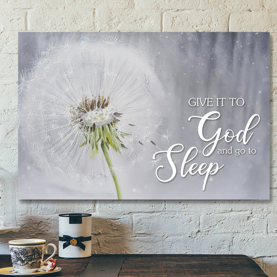 Give It To God And Go To Sleep - Bible Verse Canvas - Scripture Canvas Wall Art 