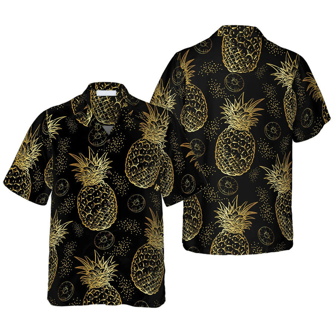 Pineapple Pattern Hawaiian Shirt, Colorful Summer Aloha Shirt For Men Women, Perfect Gift For Friend, Family