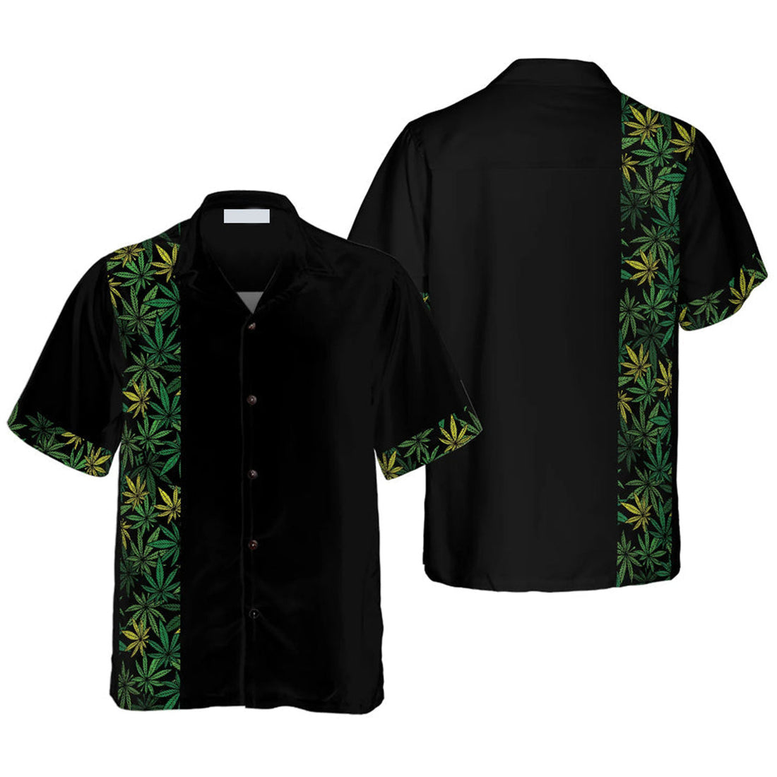 Retro Cannabis Marijuana Leaves Hawaiian Shirt, Colorful Summer Aloha Shirt For Men