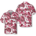Alabama USA Pink Tropical Leaf Pattern Hawaiian Shirt