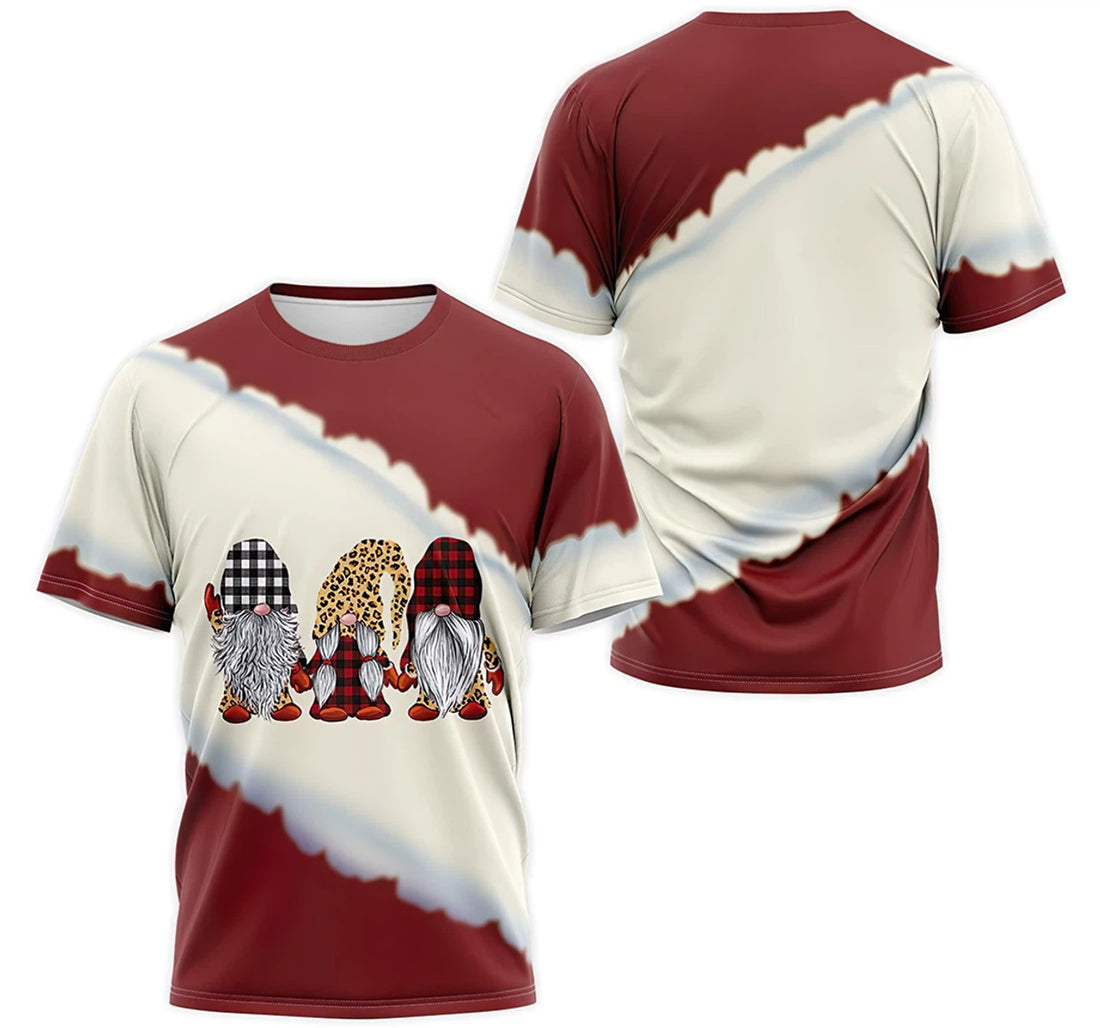 FUNSTUFFPRINT Personalized T-Shirt, Hoodie - Garden Gnomes Cute Christmas 3D T-shirt