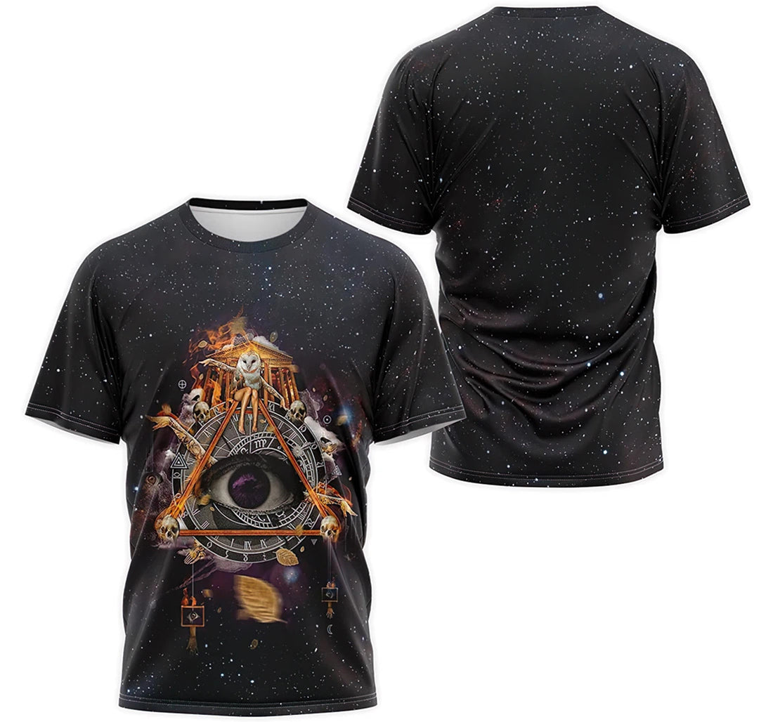 FUNSTUFFPRINT Personalized T-Shirt, Hoodie - Ancient Egypt Hieroglyphic Eye Secret World Galaxy 3D T-shirt
