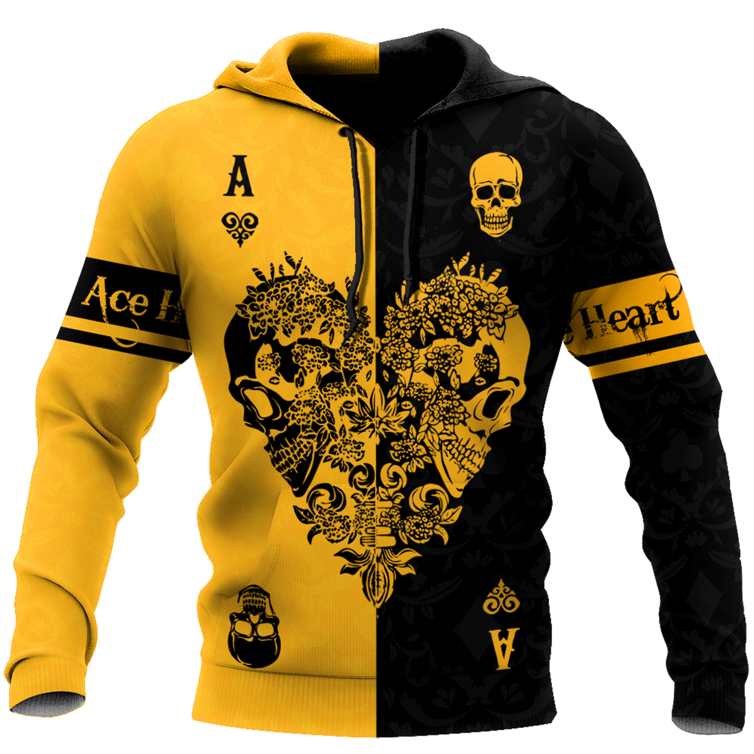 FUNSTUFFPRINT Ace Heart 3D Hoodie and Zip Hoodie