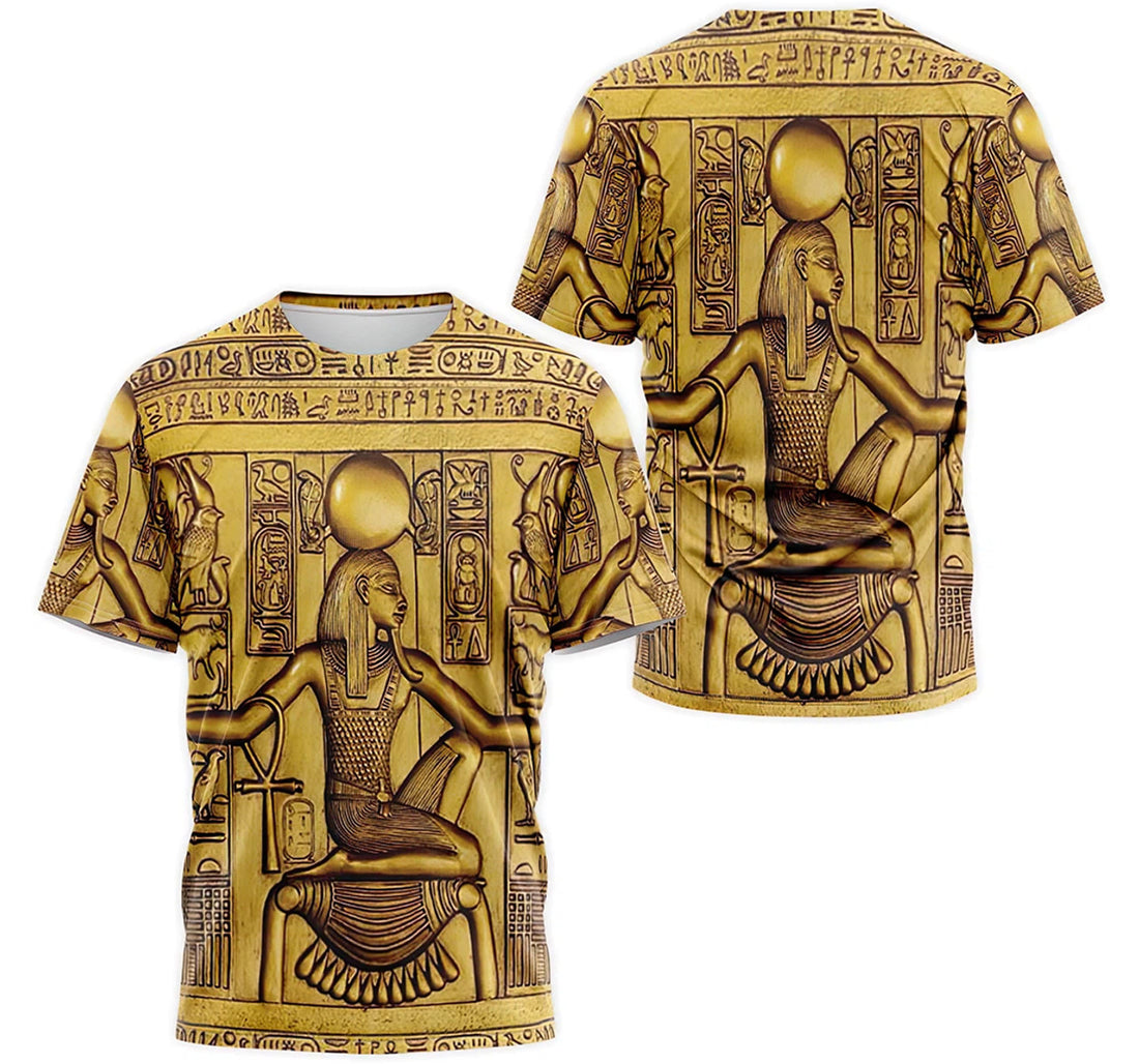 FUNSTUFFPRINT Personalized T-Shirt, Hoodie - Ancient Egyptian Gold Hieroglyphic God Hathor 3D T-shirt