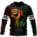 FUNSTUFFPRINT African American Persionalized Your Name 3D Hoodie and Zip Hoodie