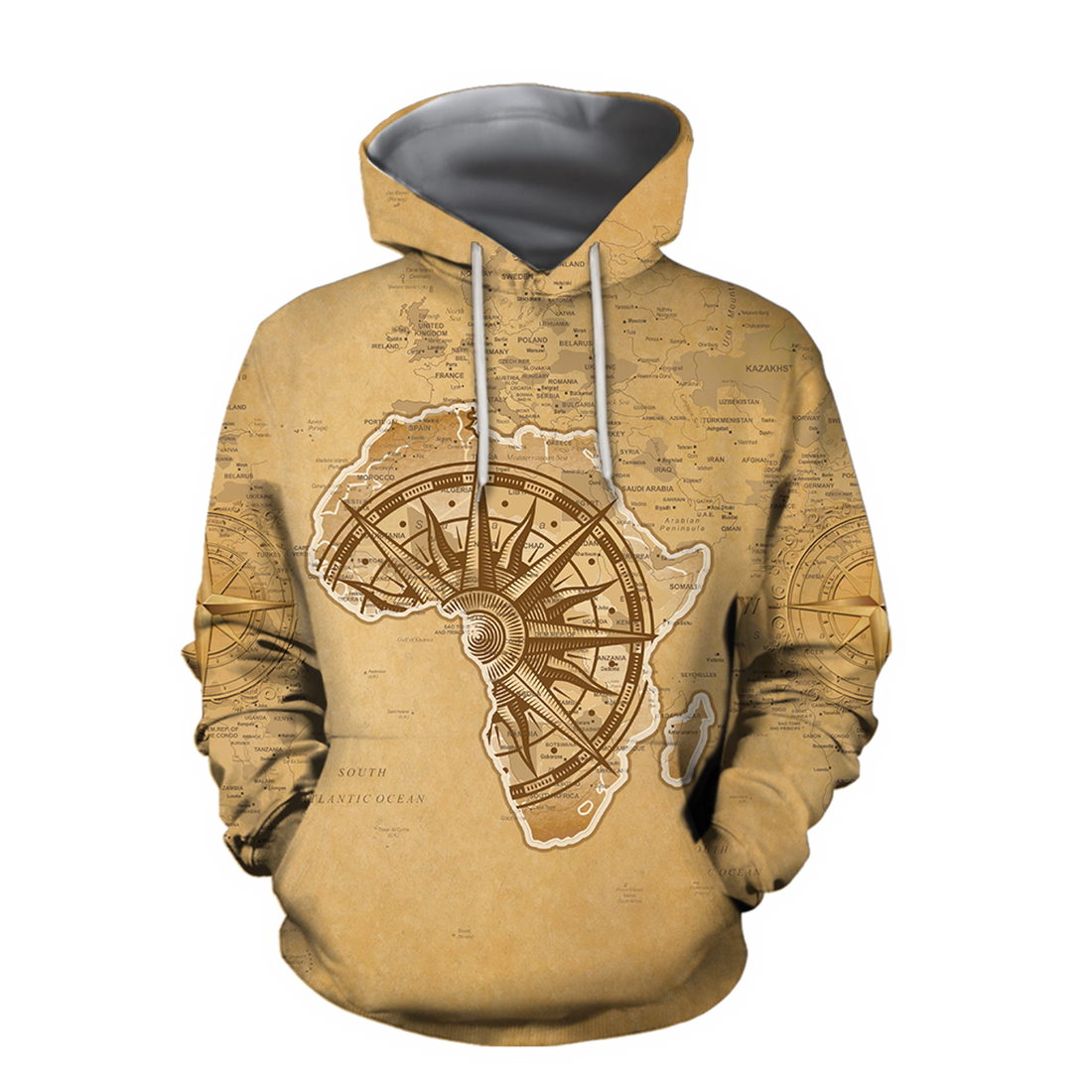 FUNSTUFFPRINT African Map African Is Our Home 3D Hoodie and Zip Hoodie