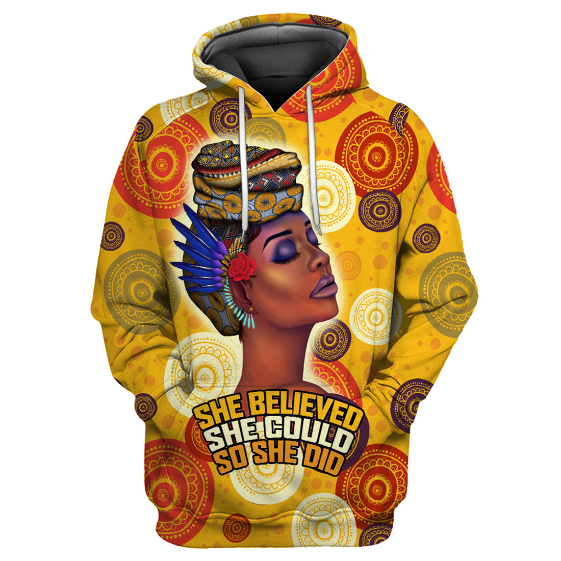 FUNSTUFFPRINT African She Believed 3D Hoodie and Zip Hoodie