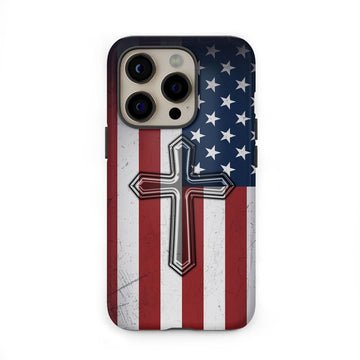 American Flag Cross Phone Case