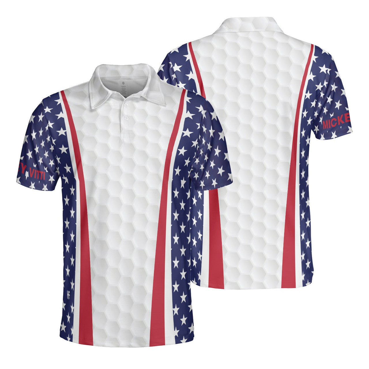 Custom American Flag Golf Texture Custom Polo Shirt
