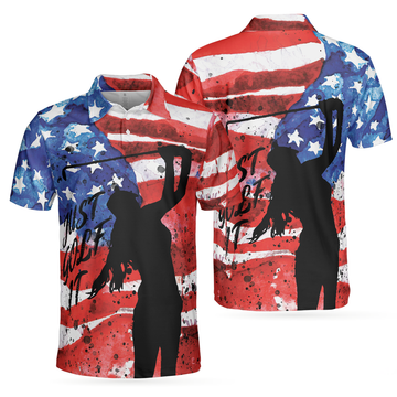 American Golfer Just Golf It V2 Short Sleeve Golf Polo Shirt, Polo Shirts For Men And Women