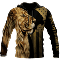 FUNSTUFFPRINT American Lion Under God Pullover Unisex 3D Hoodie and Zip Hoodie