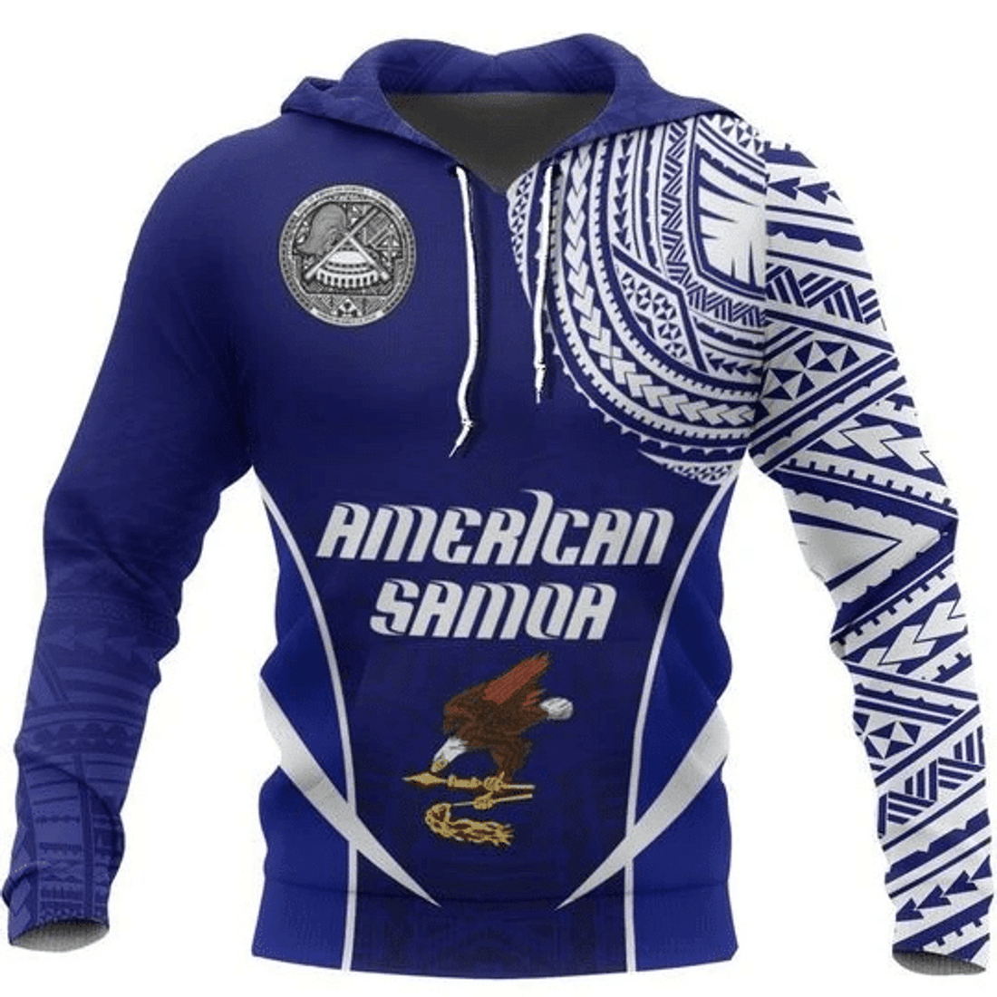 FUNSTUFFPRINT American Samoa Blue 3D Hoodie and Zip Hoodie