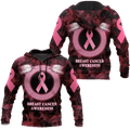 FUNSTUFFPRINT Angel Breast Cancer Awareness High Quality 3D Hoodie and Zip Hoodie