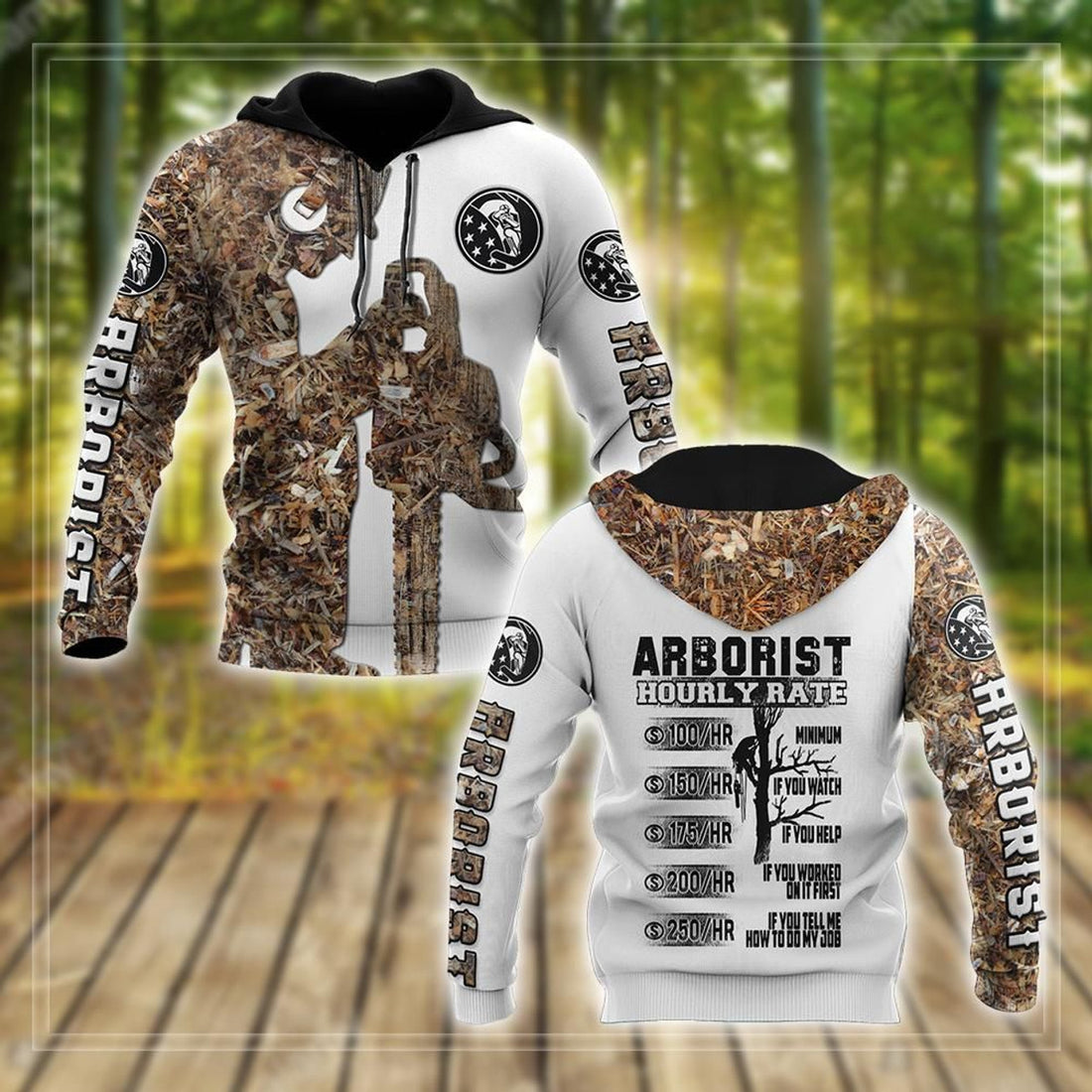 FUNSTUFFPRINT Arborist Hourly By Rate 3D Hoodie and Zip Hoodie