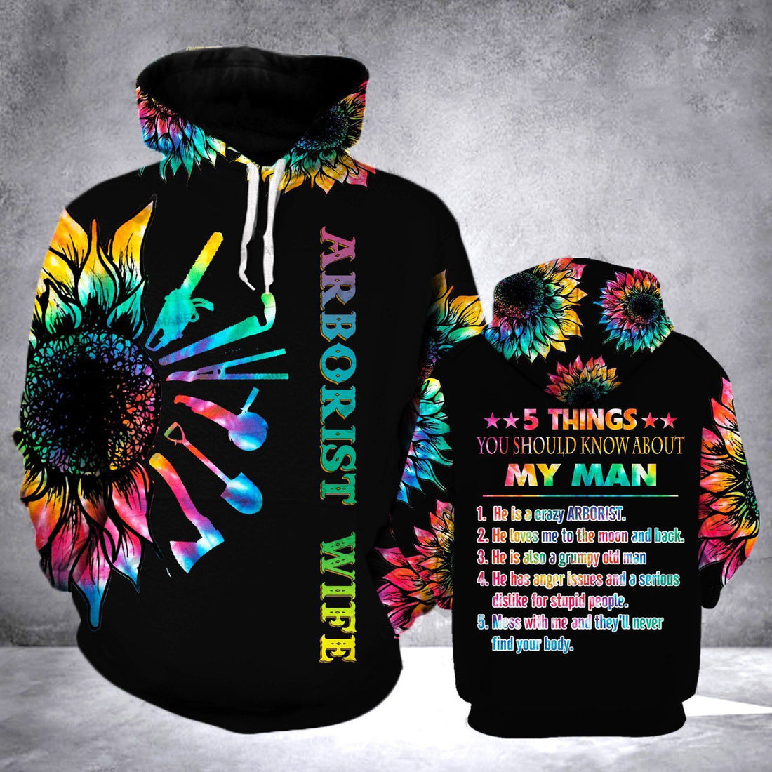 FUNSTUFFPRINTArborist Wife 3D Hoodie and Zip Hoodie