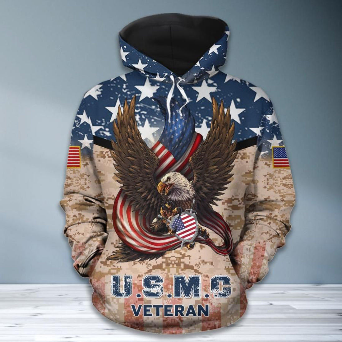 FUNSTUFFPRINT Armed Forces U S M C Marine Corps Soldier Military Veteran 3D Hoodie and Zip Hoodie