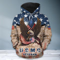FUNSTUFFPRINT Armed Forces U S M C Marine Corps Soldier Military Veteran 3D Hoodie and Zip Hoodie