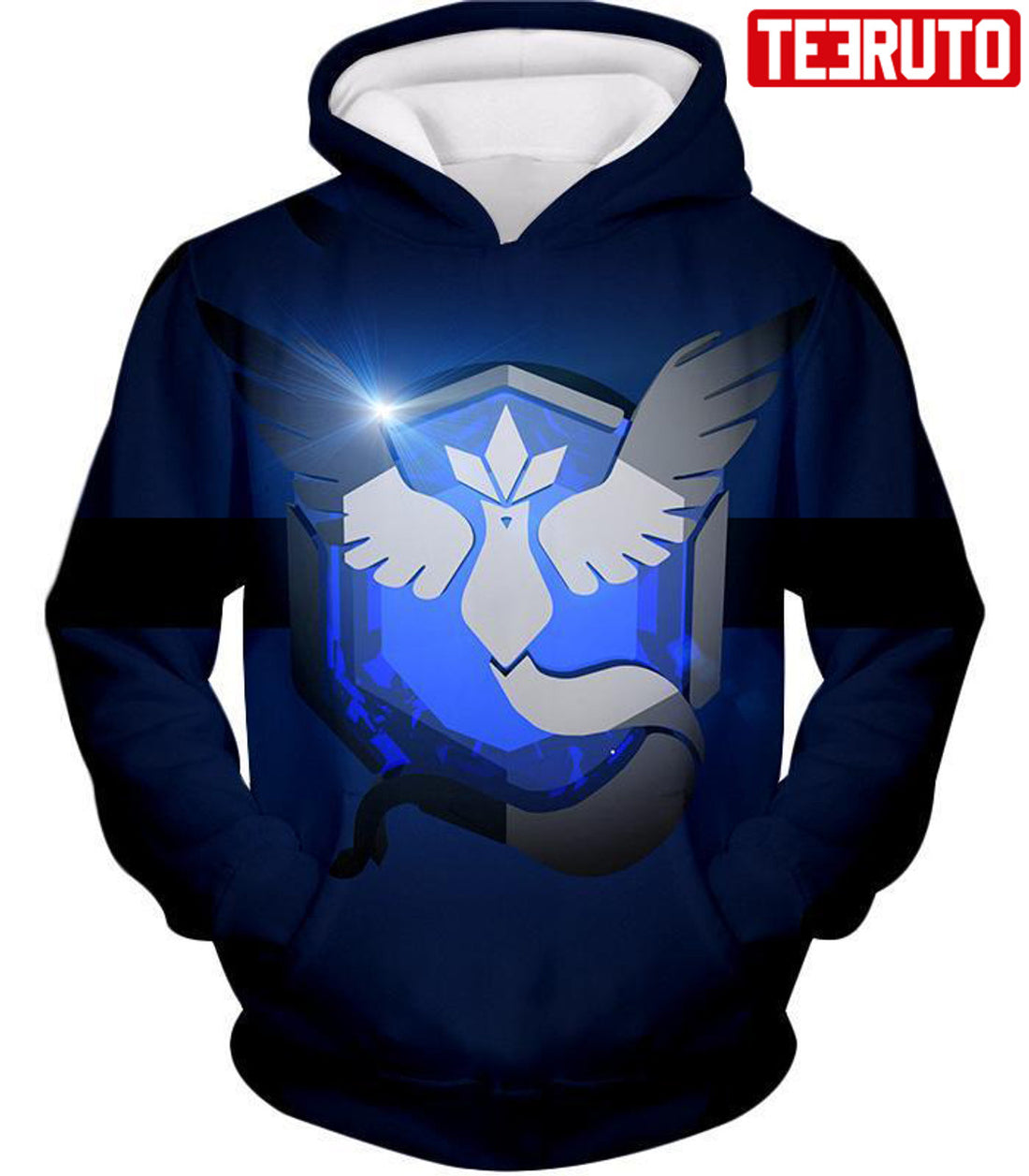 FUNSTUFFPRINT Articuno Mystic Legendary Pokemon Logo Black 3D Hoodie and Zip Hoodie
