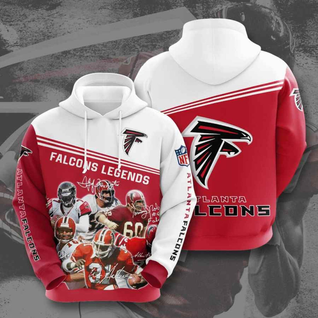 FUNSTUFFPRINT Atlanta Falcons Hoodie 3D Hoodie and Zip Hoodie
