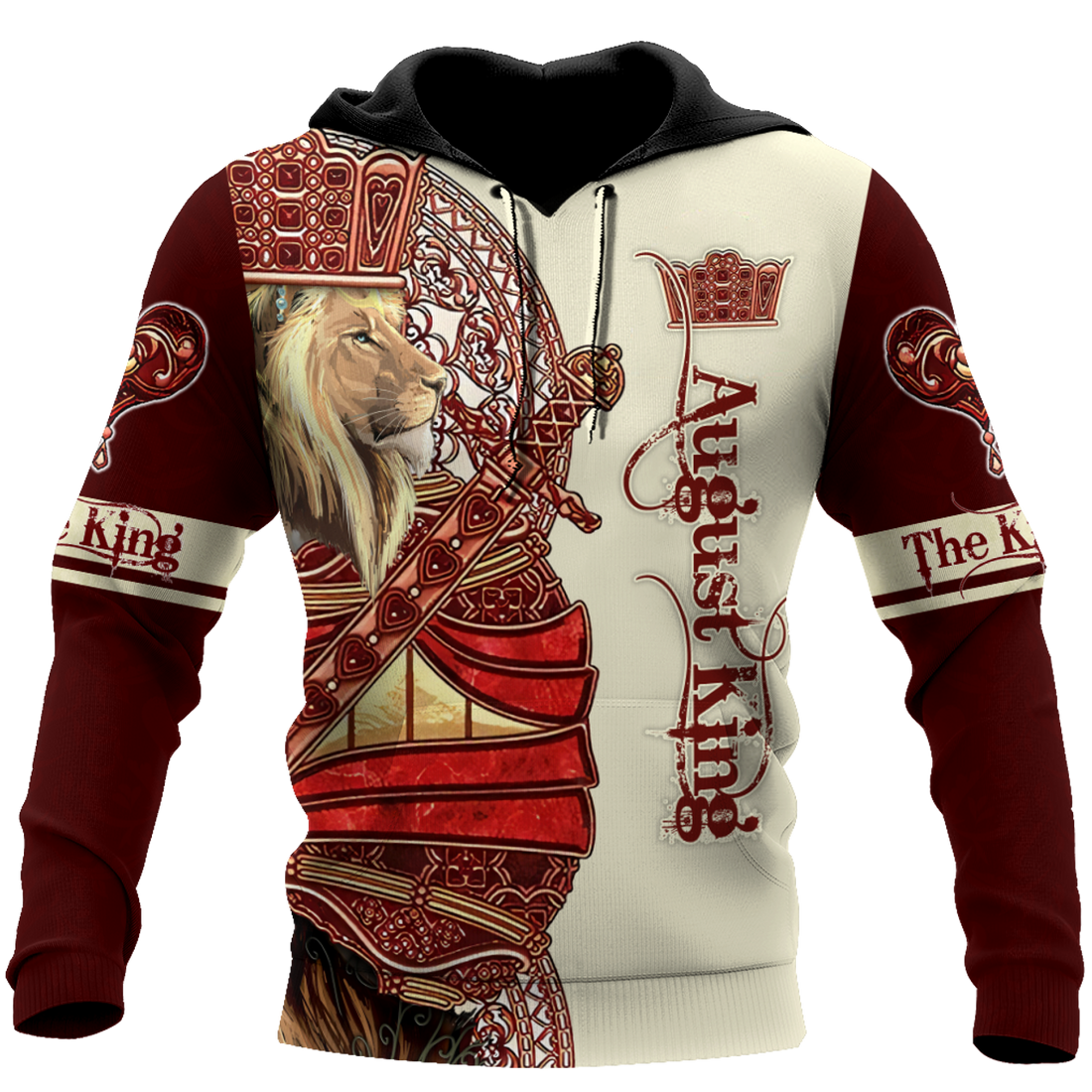 FUNSTUFFPRINT August King Lion Royal 3D Hoodie and Zip Hoodie