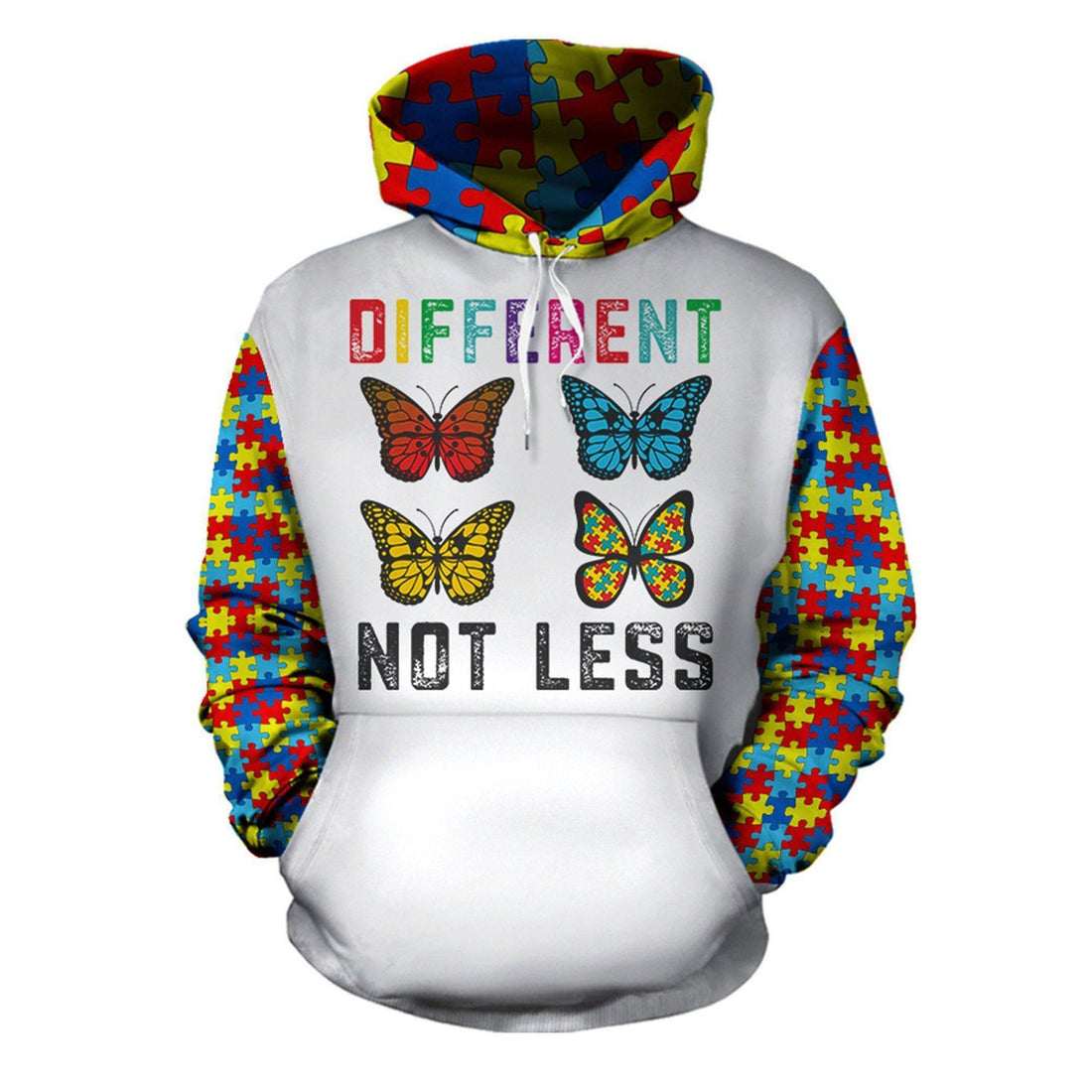 FUNSTUFFPRINT Autism Different Not Less 3D Hoodie and Zip Hoodie