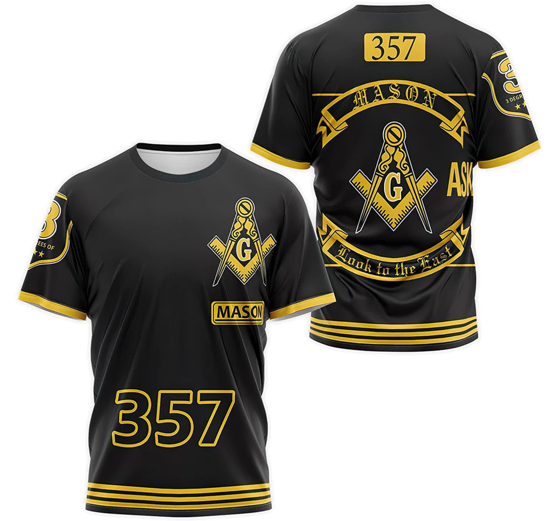 FUNSTUFFPRINT Personalized T-Shirt, Hoodie - Mason Look To The East 3D T-shirt