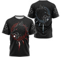 FUNSTUFFPRINT Personalized T-Shirt, Hoodie - Wolves Skoll And Hati Nordic Compass Norse Mythology Pattern 3D T-shirt