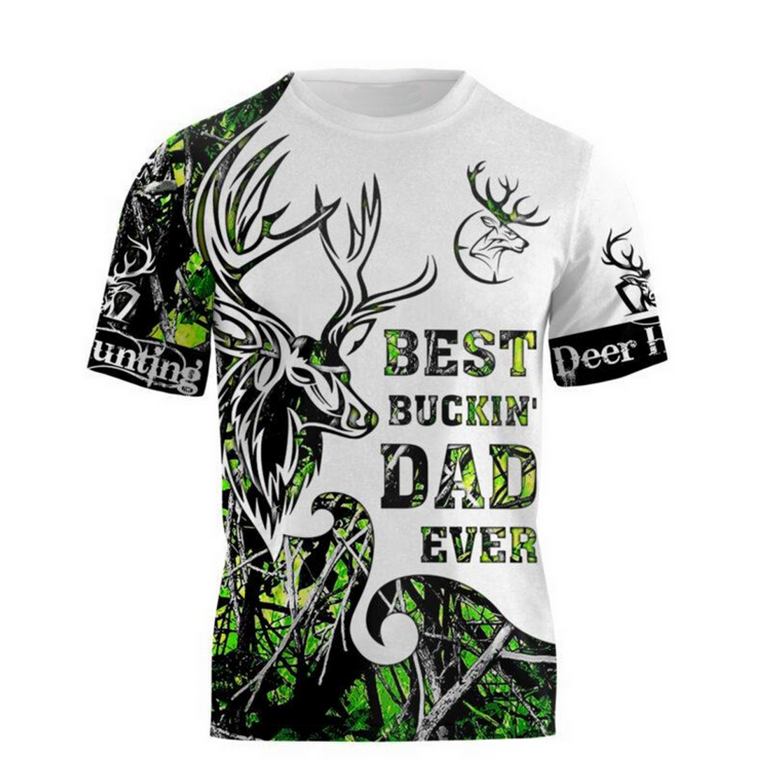 FUNSTUFFPRINT Best Buckin' Dad Ever Deer Hunting 3D All Over Printed Shirts Sweater Hoodie Tanktop For Dad 3D T-shirt