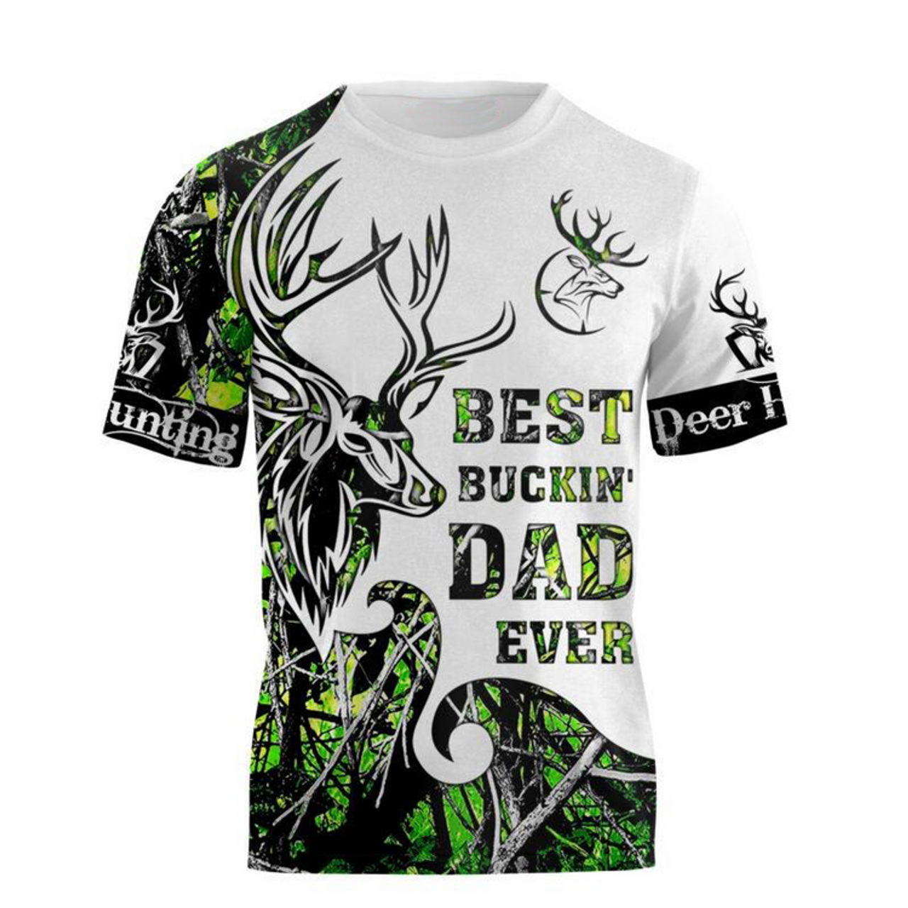 FUNSTUFFPRINT Best Buckin' Dad Ever Deer Hunting 3D All Over Printed Shirts Sweater Hoodie Tanktop For Dad 3D T-shirt