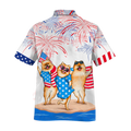 Pomeranian Hawaiian Shirt For Independence's Day, Dog Full Print In Hawaii Aloha Beach Shirt