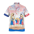 Labrador Family Hawaiian Shirt For Independence Day 4Th Of Jul, Patriotic Hawaiian Shirt For Men And Woman, Dog Hawaii Shirt