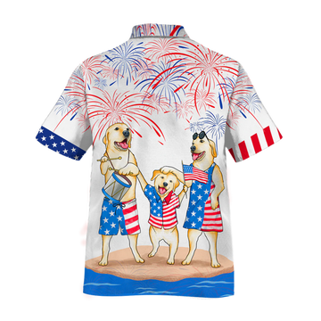 Pig Hawaiian Shirt All Over Printed For 4Th Of July, Patriotic Hawaii Aloha Shirt Short Sleeve For Men And Woman