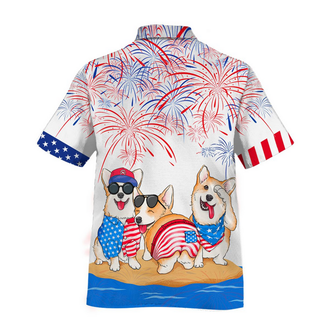 Corgi Hawaiian Shirts For Independence Day Gifts, Happy 4Th Of Jul Hawaiian Aloha Beach Shirts For Dog Lovers