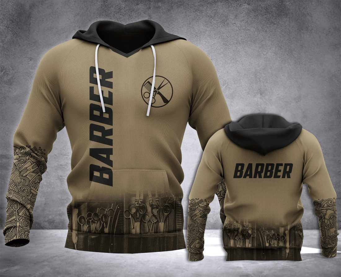 FUNSTUFFPRINT Barber Presents Barber 3D Hoodie and Zip Hoodie