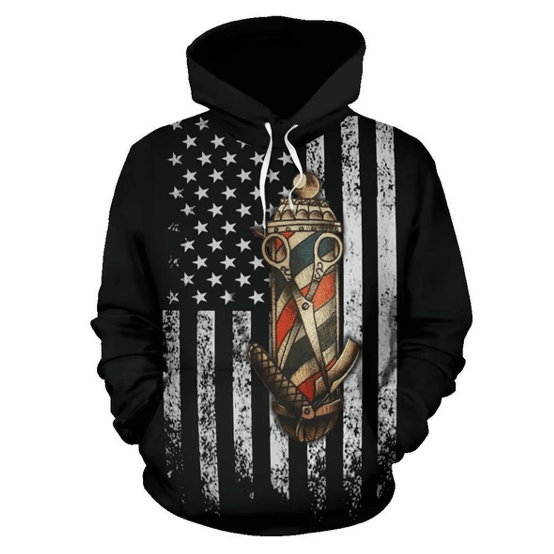FUNSTUFFPRINT Barber Work Shirts Barber 3D Hoodie and Zip Hoodie
