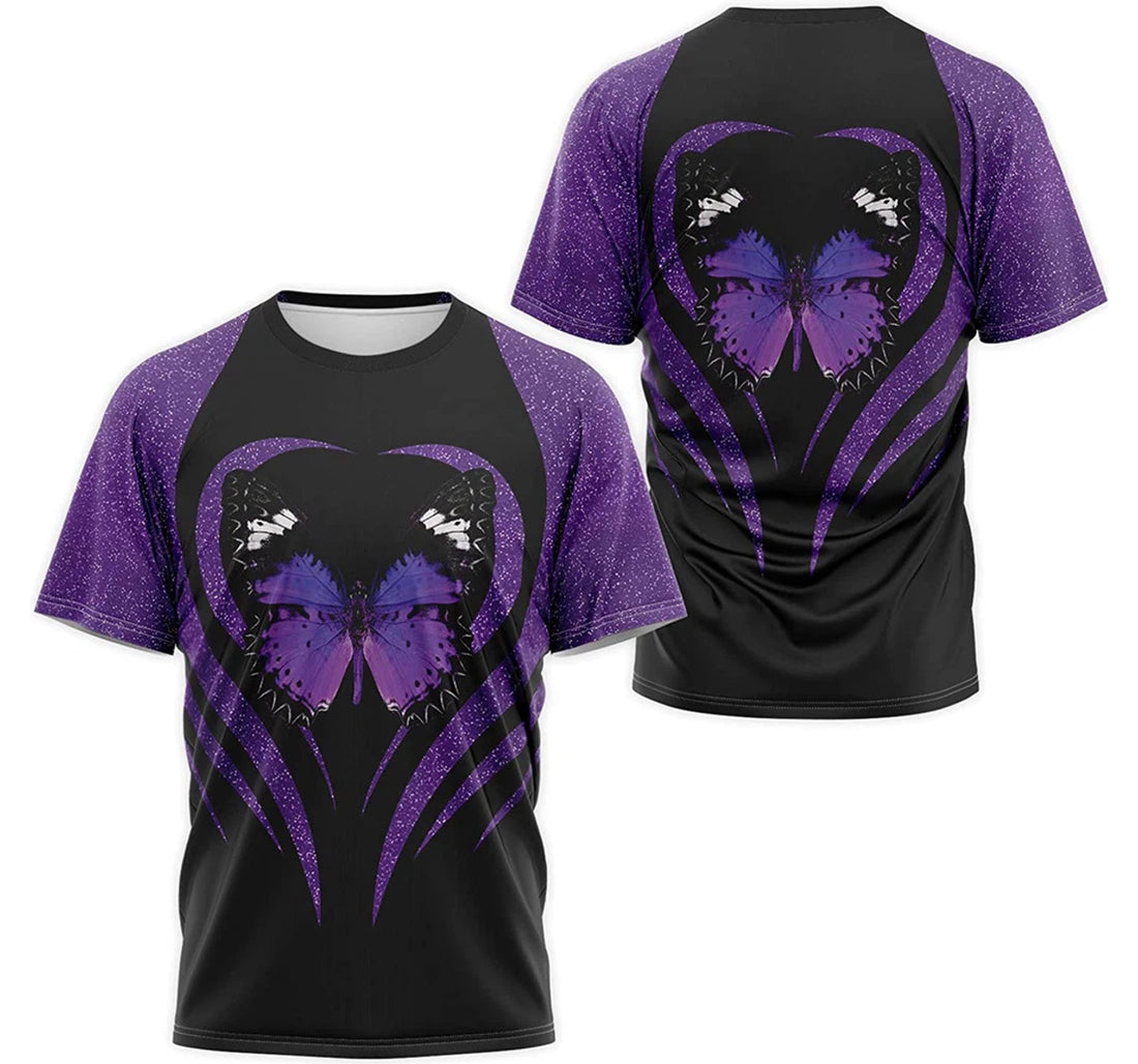 FUNSTUFFPRINT Personalized T-Shirt, Hoodie - Twinkle Purple Butterfly 3D T-shirt